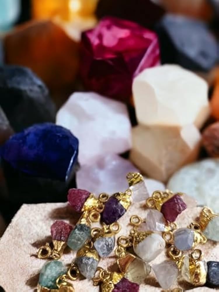 Amazon.com: Diamond Raw Natural Gemstone Birthstone Necklace